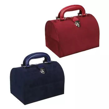 LADECOR Шкатулка для украшений, съемный ярус с секциями, 22,5х15,5х14см, полиэстер, 2 цвета