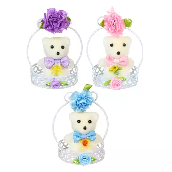 LADECOR Сувенир в виде мишки, 11,5х7,6х6 см, пластик, металл, 3 цвета