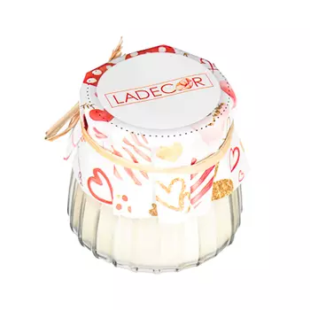 LADECOR Свеча в круглой баночке, 6,5х6,5см, парафин, стекло