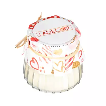 LADECOR Свеча в круглой баночке, 6,5х6,5см, парафин, стекло
