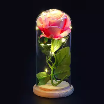 LADECOR Светильник - цветочная композиция, роза, 23 см, 3хААА, 4 цвета