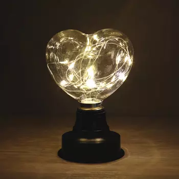 LADECOR Светильник в виде сердечка, 19,5х10,5х13,5 см, USB, металл, пластик