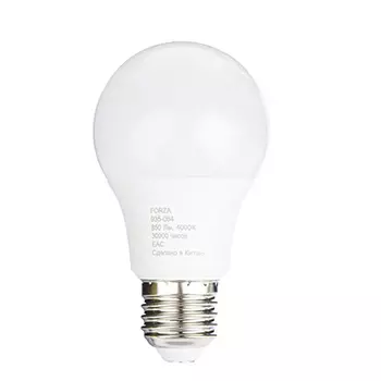 Лампа светодиодная FORZA A60, 10W, E27, 850lm, 4000К