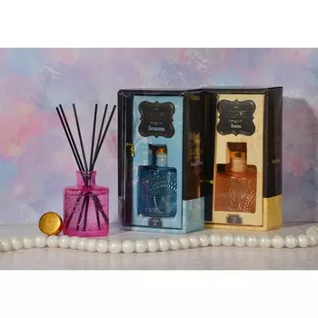 LADECOR Аромадиффузор с палочками, 100 мл, с палочками, Английский дуб/Золотой янтарь/Папайя и кокос