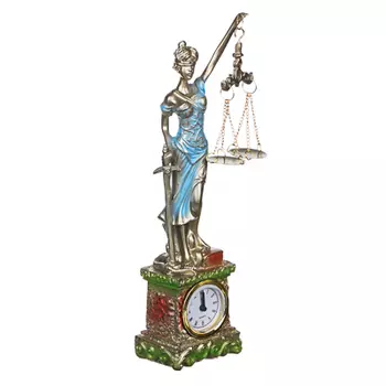 LADECOR Часы-статуэтка в виде богини, полистоун, 27х7х5см, 1хAG13
