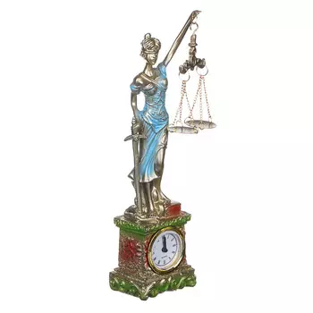 LADECOR Часы-статуэтка в виде богини, полистоун, 27х7х5см, 1хAG13