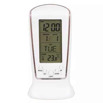 LADECOR CHRONO Будильник электронный с подсветкой, датой и температурой, ABS, 12,6х5,8х5,5см