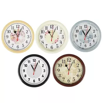 LADECOR Chrono Будильник кварц d=15см, пластик, 15,3х15,3х4 см,5 дизайнов