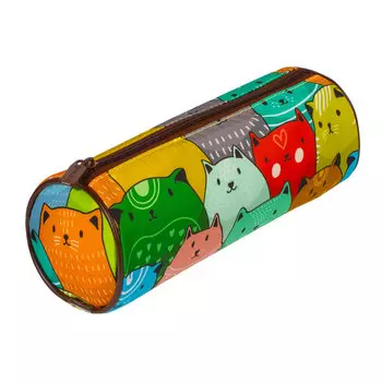Пенал-тубус Brauberg Soft Touch Cats, 1 отделение, с рисунком (229008)