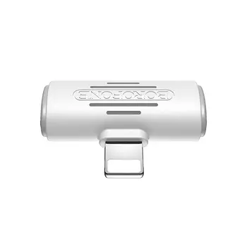 Переходник (адаптер) Lightning 8-pin(M)-2xLightning 8-pin(F), белый Borofone BV6 Comfortable (6931474701411)