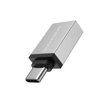 Переходник (адаптер) USB Type-C (m)-USB, OTG, серебристый Borofone BV3 (BV3 )