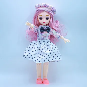 30 см мини подвижная 13 шарнирная кукла игрушка для девочек 3D большие глаза BJD принцесса полная одежда коллекция платьев детская кукла подарок B