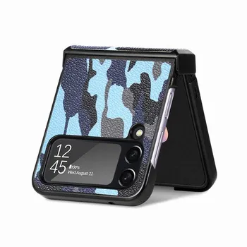 Противоударный кожаный чехол с защитой от пота для Samsung Galaxy Z Flip 4 Flip4 Flip3 5g Flip 3, роскошная сумка для телефона с защитой от падения for Samsung Z Flip 4 коричневый