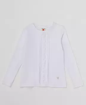 Белая футболка с кружевом Button Blue (134)