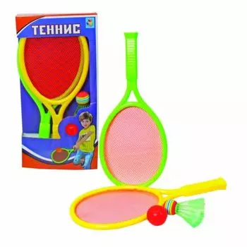 1toy набор для тенниса, ракетки, мячик, коробка