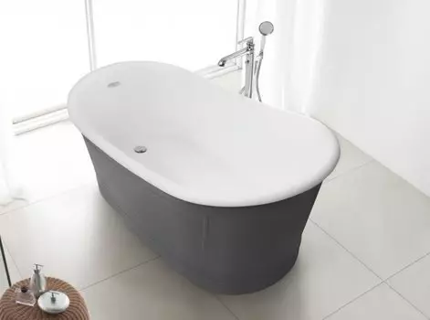 Акриловая ванна BelBagno 167х90 BB32-CF36 серый матовый