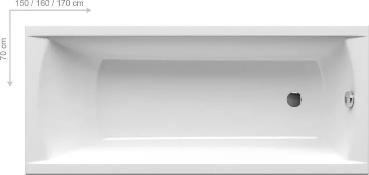 Акриловая ванна Ravak CLASSIC 160x70 см N