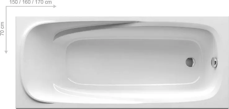 Акриловая ванна Ravak VANDA II 150x70 см