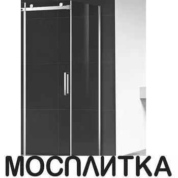 Боковая перегородка AQUAme 80х195 см AQM4203F профиль хром, стекло прозрачное