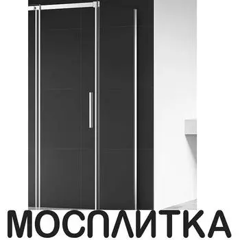 Боковая перегородка AQUAme 80х195 см AQM4804 профиль хром, стекло прозрачное