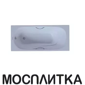 Чугунная ванна Aquatek Гамма 150x75, эмалированная, в комплекте с 4-мя ножками и 2-мя ручками, AQ8050FH-00