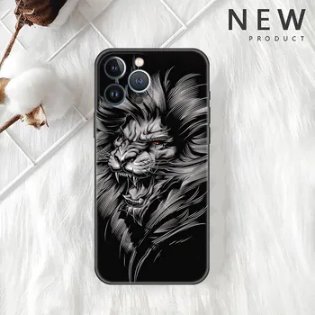 Чехол Funda для Apple iPhone 14 11 13 7 12 Pro 7 XR XS Max 8 Plus 6 14Pro 13Mini черный мягкий чехол для телефона лев волк iPhone 14 Pro Max