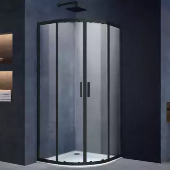 Душевой уголок Vincea Alpha 90x90 профиль черный стекло прозрачное