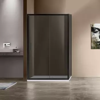 Душевой уголок Vincea Garda 120x90 профиль черный стекло тонированное