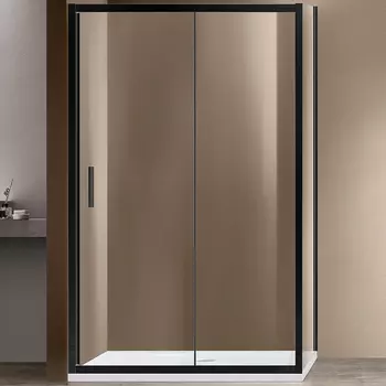 Душевой уголок Vincea Garda 140х80 черный стекло прозрачное