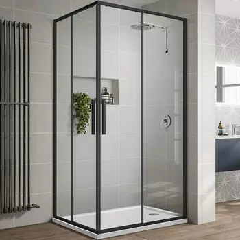 Душевой уголок Vincea Slim-U VSS-2SU900CLB 90x90 см, профиль матовый черный, стекло прозрачное