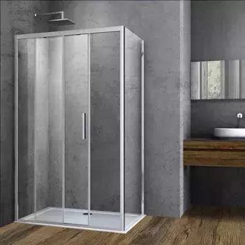Душевой уголок Vincea Soft 160х80 хром стекло прозрачное