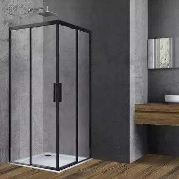Душевой уголок Vincea Soft VSS-3SO900CLB 90x90, профиль чёрный, стекло прозрачное