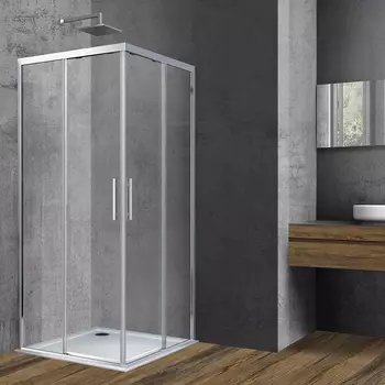 Душевой уголок Vincea Soft VSS-3SO100CL 100x100, профиль хром, стекло прозрачное