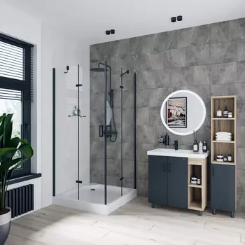 Душевой уголок Niagara Nova 681308111BLACK 90x90, квадратный, черный