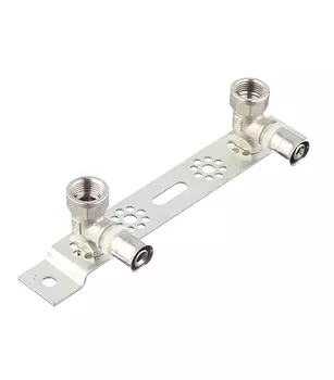 Планка монтажная VALTEC (VTm.224.N.001604) с двумя водорозетками 16(пресс) х 1/2 ВР(г)