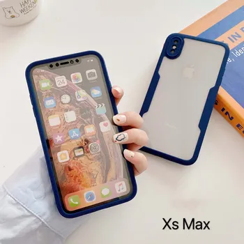 Гибридный чехол из жидкого силикона на 360 градусов для iPhone 14 13 12 11 X XS XSMax Mini Pro MAX, противоударный, с полной защитой iPhone XS Max чёрный