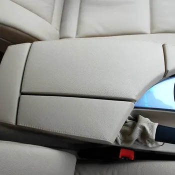 Мягкий кожаный чехол на подлокотник для BMW 5 серии E60 2004 2005 2006 2007 2008 2009 2010 автомобильный центральный подлокотник коробка накладка кожный покров отделка black for LHD