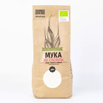 Мука из пшеницы спельты особо тонкого помола Чёрный Хлеб - 500 г