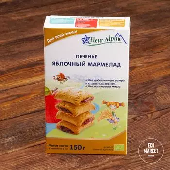 Печенье яблочный мармелад с 18 месяцев, Fleur Alpine - 150 г