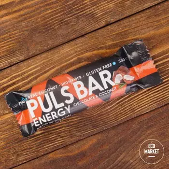 Батончик Шоколад и кокос, Puls Nutrition energy ~ 50 г