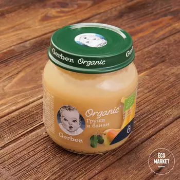 Пюре Груша и банан с 6 месяцев, Gerber - 125 г (1 шт)
