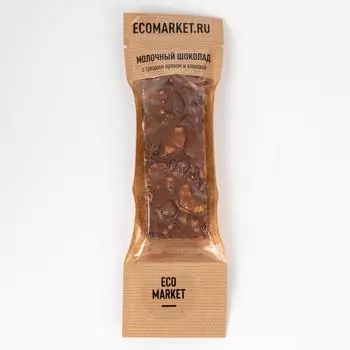 Шоколад Ecomarket.ru молочный с грецким орехом и клюквой - 70 г