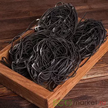 Макаронные изделия Лингвини с чернилами каракатицы, Pastificio Temporin ~ 250 г.