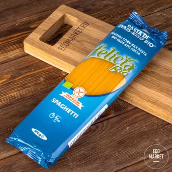 Макаронные изделия Спагетти из кукурузно-рисовой муки без глютена БИО, Felicia ~ 500 г.