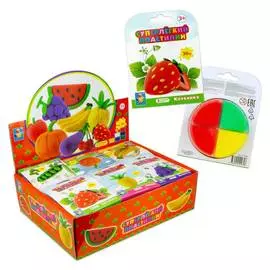Суперлёгкий пластилин, 1TOY, &amp; quot;Фрукты, овощи и ягоды&amp; quot;, 30 гр, 3 цвета