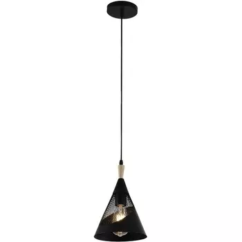 Подвесной светильник Reluce 03250-3.9-01 BK+WOOD