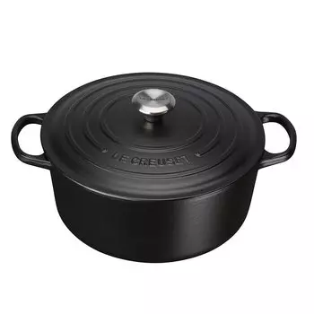 Le Creuset Кастрюля / жаровня с крышкой 26 см, черный матовый Signature Le Creuset