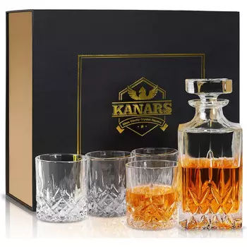 KANARS Набор из 4 бокалов и графина 750 мл для виски KANARS
