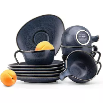 Konsimo Кофейный сервиз на 6 человек 12 предметов Time Black Konsimo