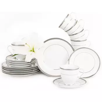 Konsimo Кофейный сервиз на 6 человек 21 предмет Geos Platinum Konsimo